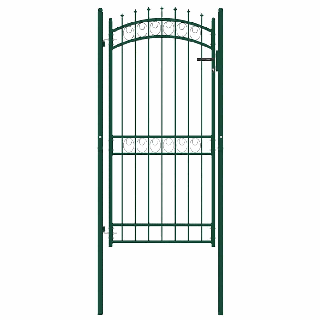Puerta vidaxxl con puntas de lanza 100x200 cm acero verde