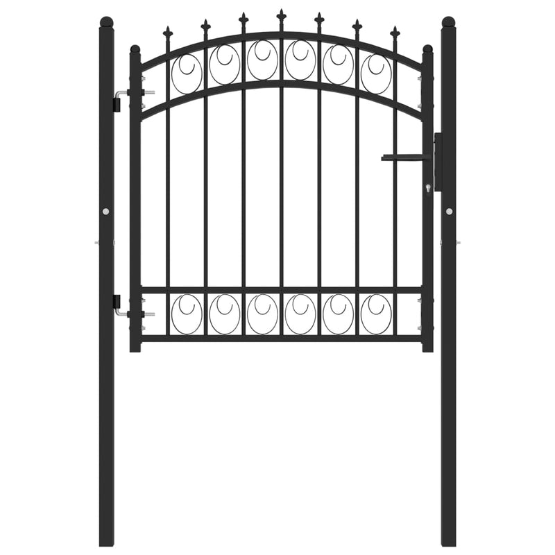 Porta Vidaxl con punte di lanci da 100x100 cm in acciaio nero