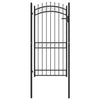 Vidaxl poort met speerpunten 100x200 cm staal zwart