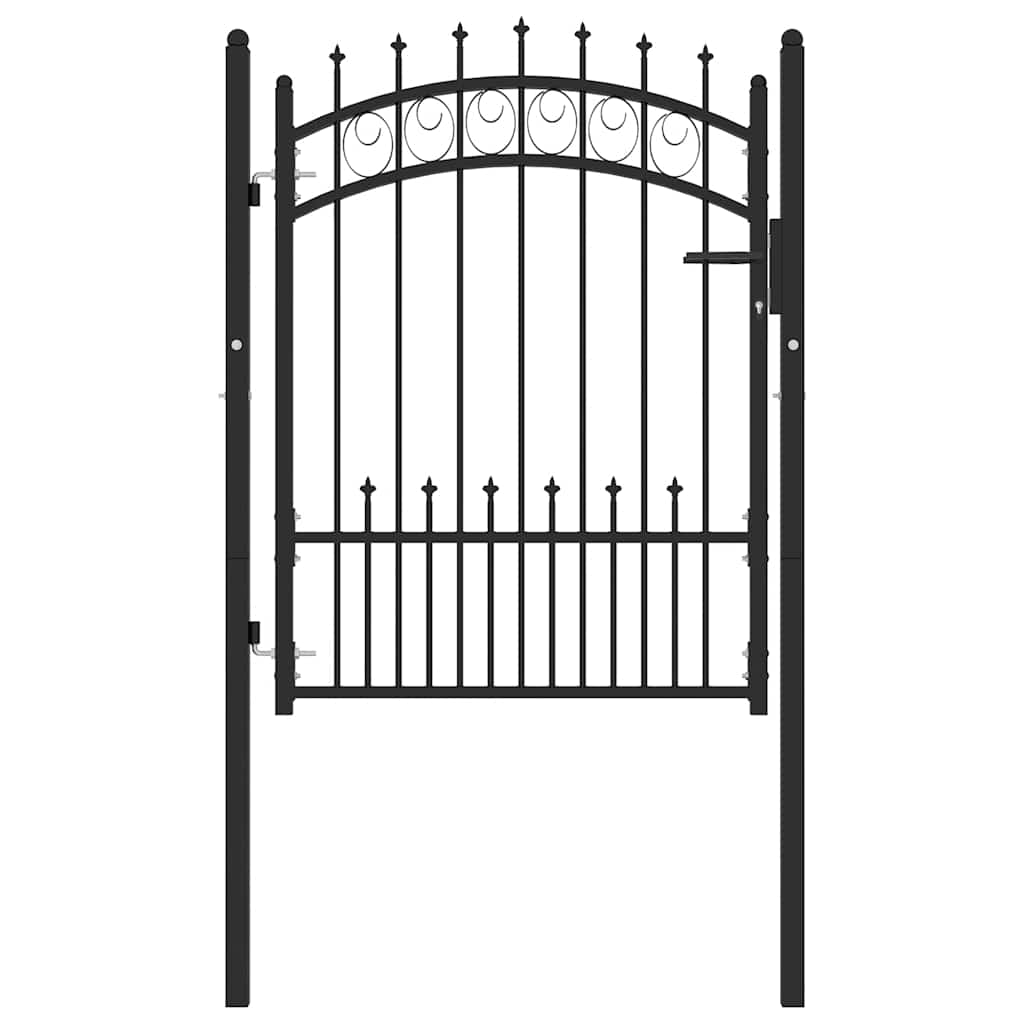 Porta Vidaxl con punte di lancio 100x125 cm in acciaio nero
