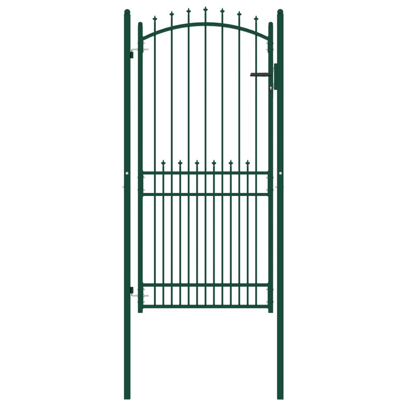Vidaxl poort met speerpunten 100x200 cm staal groen