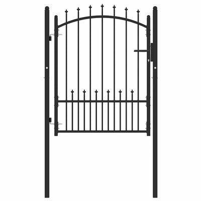 Porta per recinzione Vidaxx con chiodi nero 100 x 125 cm in acciaio verniciato a polvere