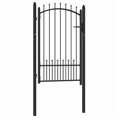 Porta per recinzione Vidaxx con chiodi nero 100 x 150 cm in acciaio verniciato a polvere