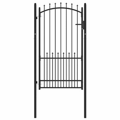 Porta per recinzione Vidaxx con chiodi nero 100 x 175 cm in acciaio verniciato a polvere