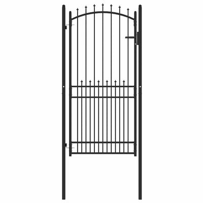Porta per recinzione Vidaxx con chiodi nero 100 x 200 cm in acciaio verniciato a polvere