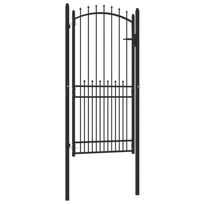 Porta per recinzione Vidaxx con chiodi nero 100 x 200 cm in acciaio verniciato a polvere