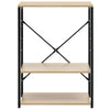 Armario de microondas Vidaxl 60x39.6x79.5 cm de madera procesada de color negro y roble de roble