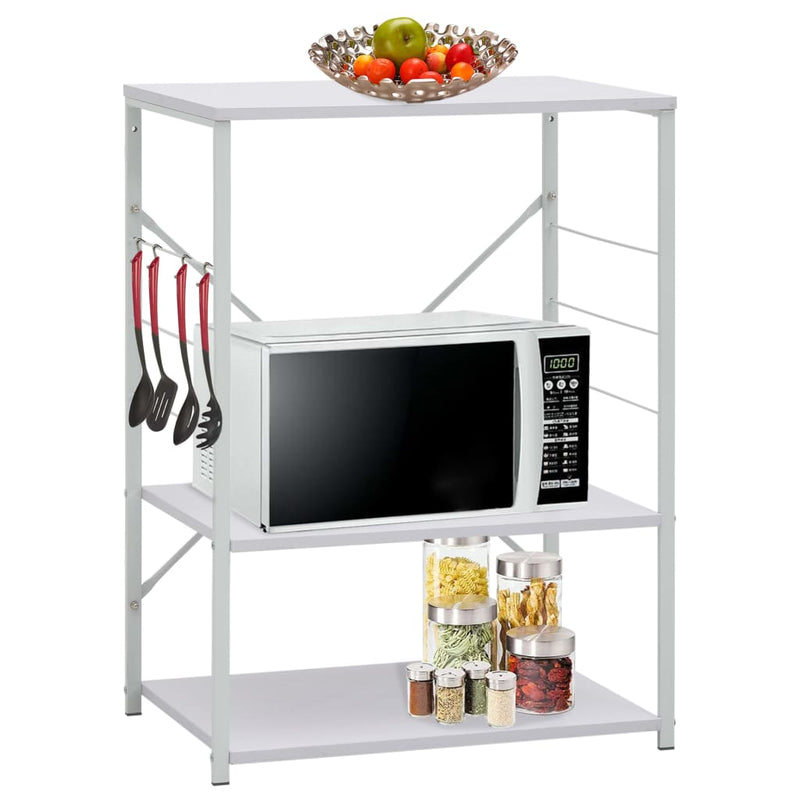 Gabinete de microondas Vidaxl 60x39.6x79.5 cm de madera procesada blanca