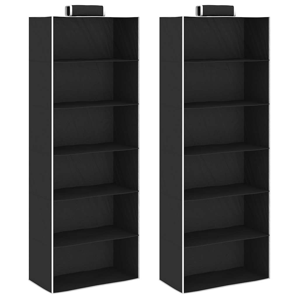Vidaxl organizer per abiti sospesi 2 pezzi con 6 ripiani in tessuto
