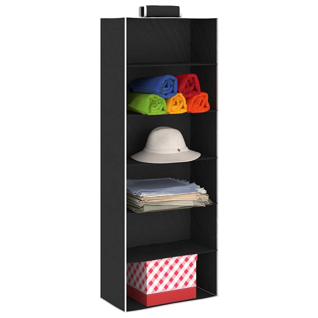 Vidaxl organizer per abiti sospesi 2 pezzi con 6 ripiani in tessuto