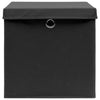 Vidaxl opbergboxen met deksel 4 st 32x32x32 cm stof zwart