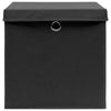 VidaXL Opbergboxen met deksel 10 st 32x32x32 cm stof zwart
