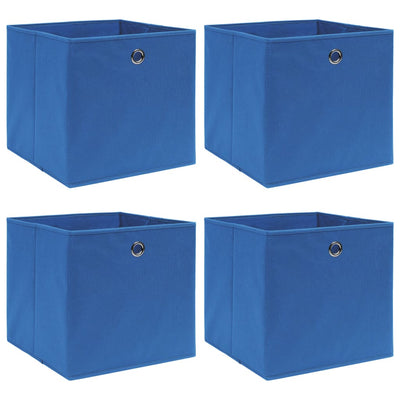 Cajas de almacenamiento de Vidaxl 4 PCS 32X32X32 CM Fabric Blue