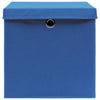 Scatole portaoggetti Vidaxx con coperchio 4 pezzi 32x32x32 cm tessuto blu