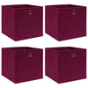 Cajas de almacenamiento de Vidaxl 4 PCS 32X32X32 CM Fabric Rojo