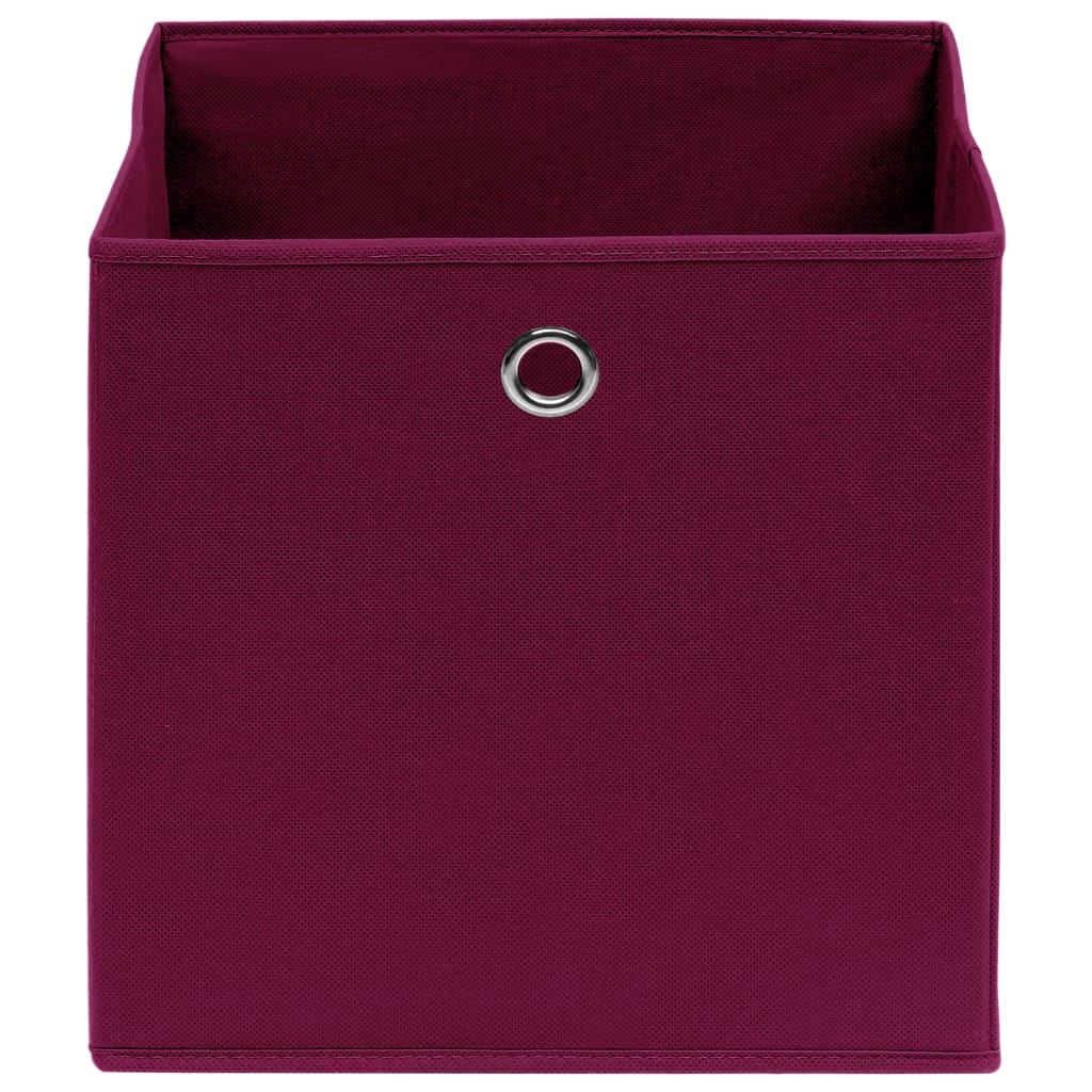 Cajas de almacenamiento de Vidaxl 4 PCS 32X32X32 CM Fabric Rojo