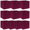 Vidaxl opbergboxen 10 st 32x32x32 cm stof donkerrood