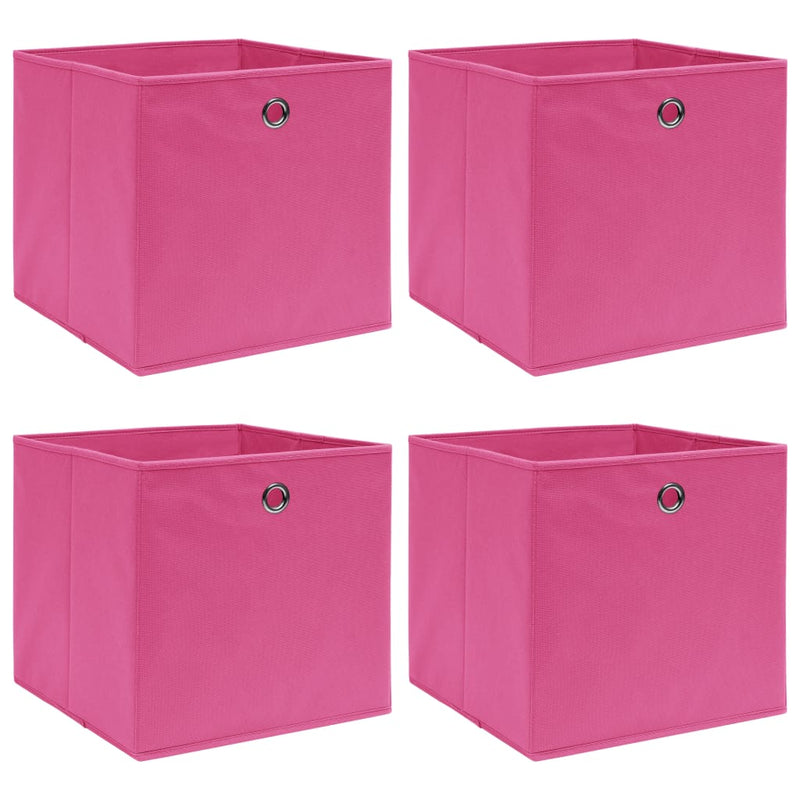 Cajas de almacenamiento de Vidaxl 4 PCS 32x32x32 CM Fabric Pink