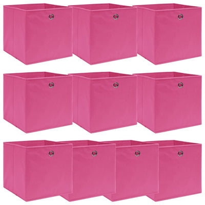 Cajas de almacenamiento de Vidaxl 10 PCS 32x32x32 CM Fabric Pink