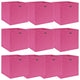 Vidaxl opbergboxen 10 st 32x32x32 cm stof roze