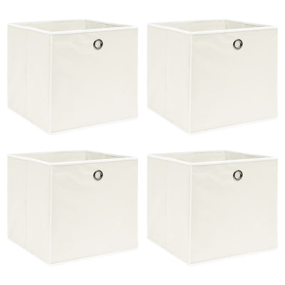 Cajas de almacenamiento de Vidaxl 4 PCS 32X32X32 CM Fabric White