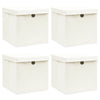 Cajas de almacenamiento de Vidaxl con tapa 4 PCS 32x32x32 CM Fabric White