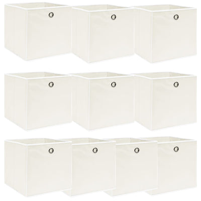 Cajas de almacenamiento de Vidaxl 10 PCS 32X32X32 CM Fabric White