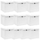 Scatole portaoggetti Vidaxx con coperchio 10 pezzi 32x32x32 cm tessuto bianco