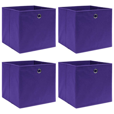 Cajas de almacenamiento de Vidaxl 4 PCS 32x32x32 CM Fabric Purple