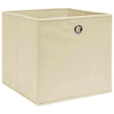 Cajas de almacenamiento de Vidaxl 4 PCS 32X32X32 CM CREME CORLADO
