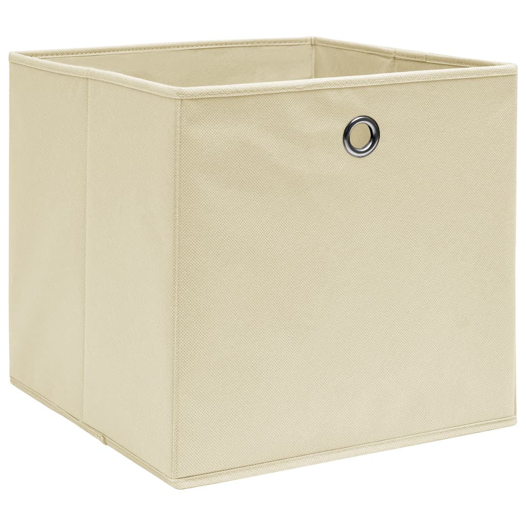 Cajas de almacenamiento de Vidaxl 4 PCS 32X32X32 CM CREME CORLADO