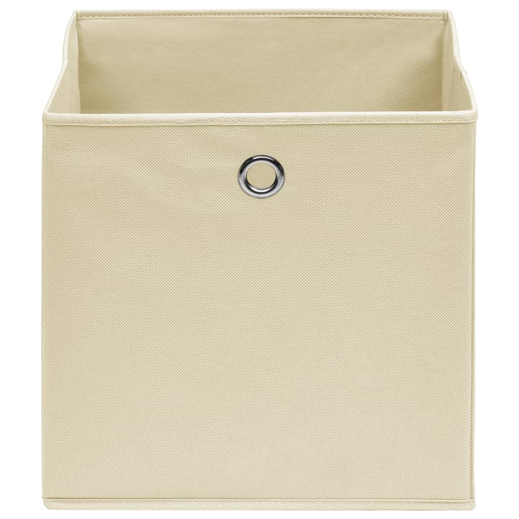 Cajas de almacenamiento de Vidaxl 4 PCS 32X32X32 CM CREME CORLADO