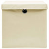 Cajas de almacenamiento de Vidaxl con tapa 10 PCS 32X32X32 CM CREME CORRADA