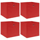 Vidaxl opbergboxen 4 st 32x32x32 cm stof rood