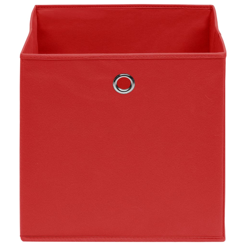 Cajas de almacenamiento de Vidaxl 4 PCS 32X32X32 CM Fabric Rojo