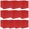 Cajas de almacenamiento de Vidaxl 10 PCS 32X32X32 CM Fabric Rojo