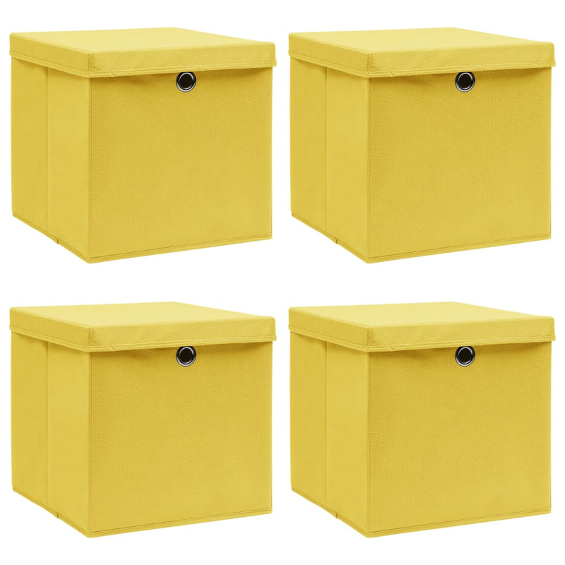 Cajas de almacenamiento de Vidaxl con tapa 4 PCS 32x32x32 CM Tabell
