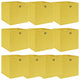 Vidaxl opbergboxen 10 st 32x32x32 cm stof geel