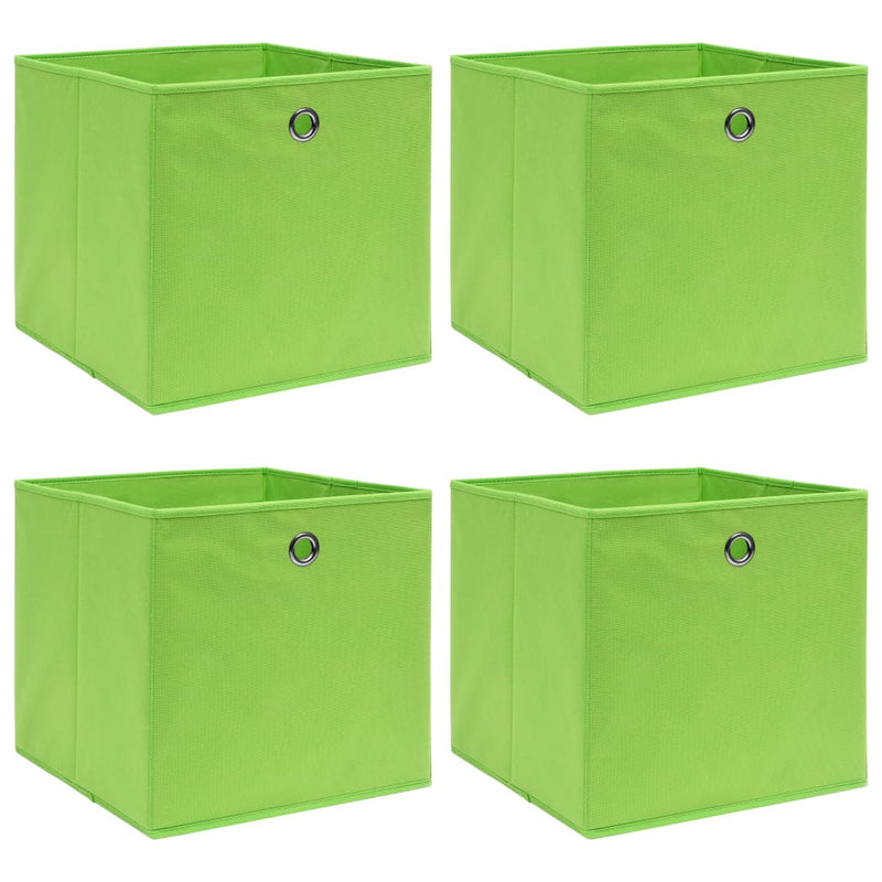 Cajas de almacenamiento de Vidaxl 4 PCS 32X32X32 CM Fabric Green