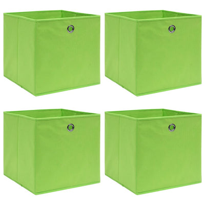 Cajas de almacenamiento de Vidaxl 4 PCS 32X32X32 CM Fabric Green