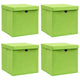 Cajas de almacenamiento de Vidaxl con tapa 4 PCS 32x32x32 CM Fabric Green