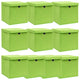 Cajas de almacenamiento de Vidaxl con tapa 10 PCS 32x32x32 CM Fabric Purple