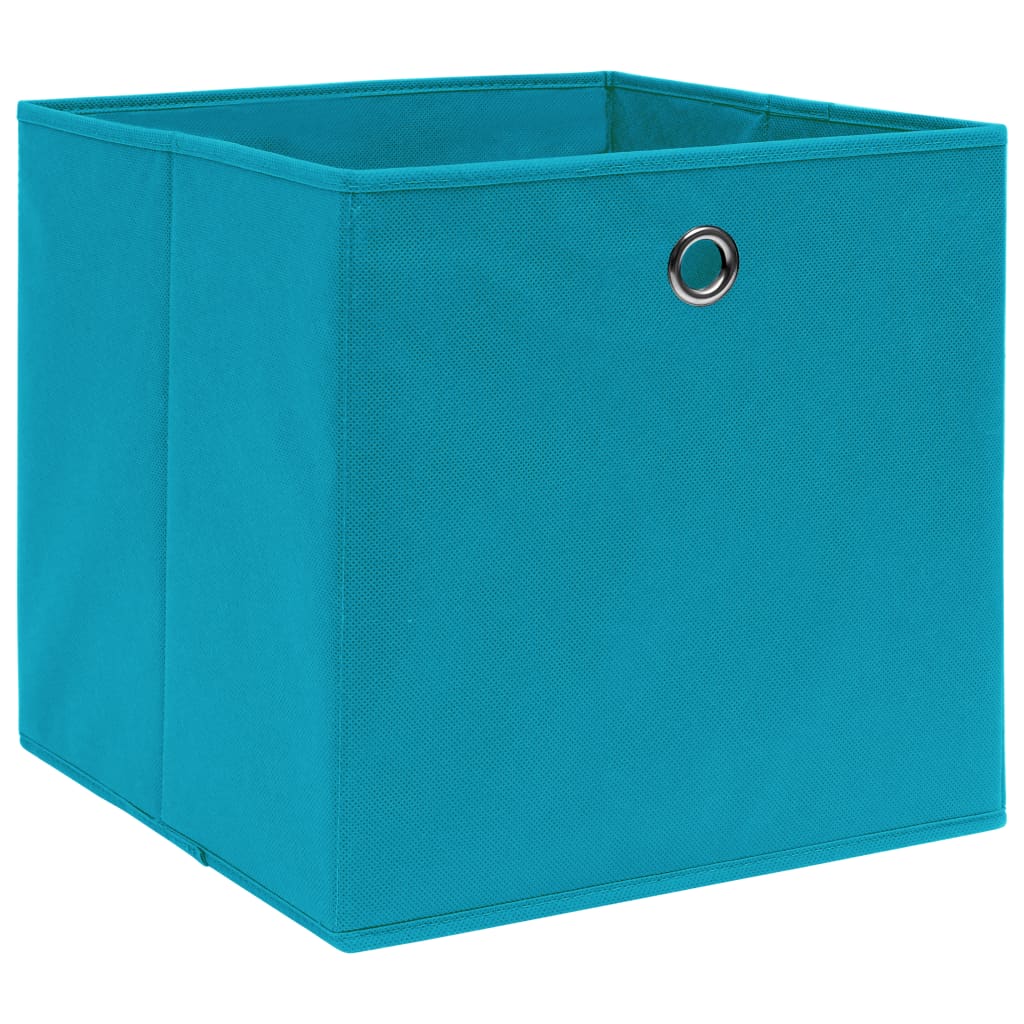 Cajas de almacenamiento de Vidaxl 4 PCS 32X32X32 CM tela azul