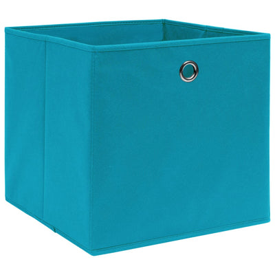 Cajas de almacenamiento de Vidaxl 4 PCS 32X32X32 CM tela azul