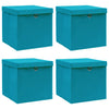 Vidaxl opbergboxen met deksel 4 st 32x32x32 cm stof babyblauw