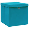 Vidaxl opbergboxen met deksel 4 st 32x32x32 cm stof babyblauw