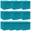 Vidaxl opbergboxen met deksel 10 st 32x32x32 cm stof babyblauw