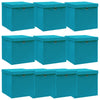 VidaXL Opbergboxen met deksel 10 st 32x32x32 cm stof babyblauw