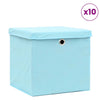 Vidaxl opbergboxen met deksel 10 st 32x32x32 cm stof babyblauw