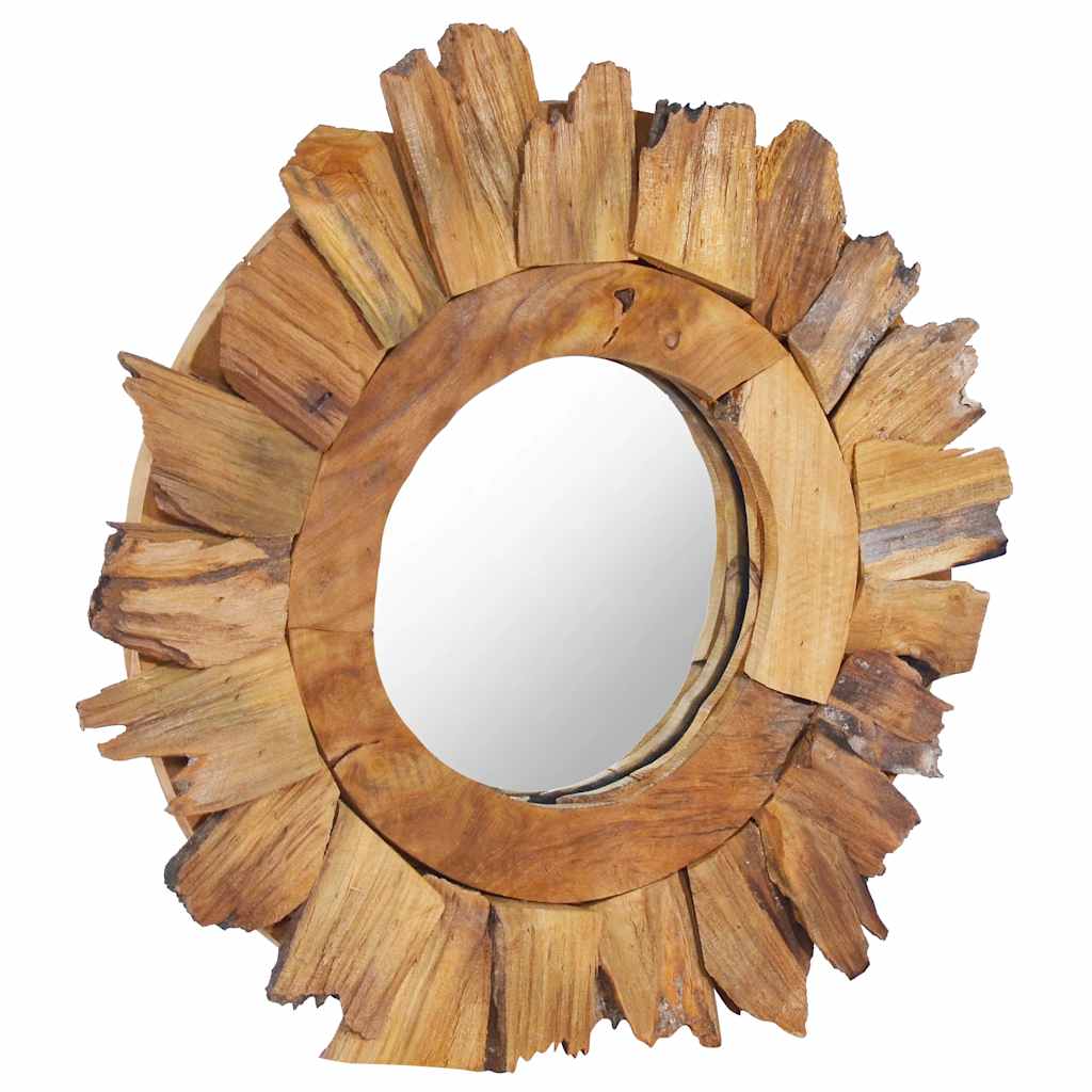 Espejo de pared Vidaxl alrededor de 40 cm de madera de teca